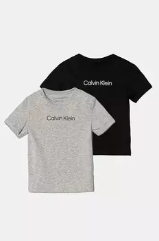 Хлопковая детская футболка Calvin Klein Jeans, 2 шт, серый
