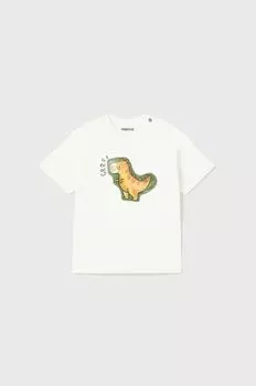 Хлопковая детская футболка Mayoral, белый