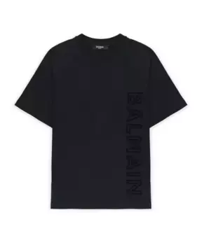 Хлопковая детская футболка S с круглым вырезом Balmain, черный