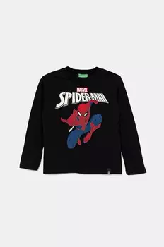 Хлопковая детская кофта с длинными рукавами United Colors Of Benetton, черный