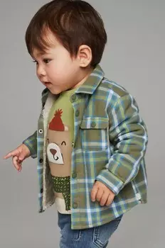 Хлопковая детская рубашка Mayoral, зеленый