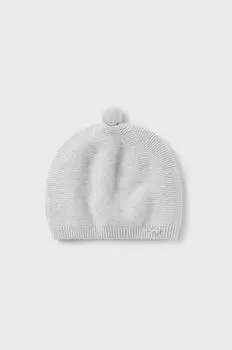 Хлопковая детская шапка Mayoral Newborn, серый