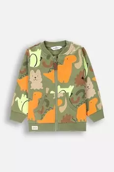 Хлопковая детская толстовка Coccodrillo, зеленый