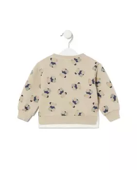 Хлопковая детская толстовка с несколькими мишками Tous, бежевый