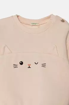 Хлопковая детская толстовка United Colors of Benetton, бежевый