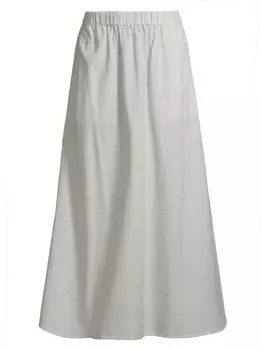 Хлопковая длинная юбка в полоску из сирсакера Eileen Fisher, разноцветный