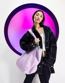 Хлопковая двусторонняя сумка-тоут ASOS DESIGN Circular Design с абстрактным цветочным принтом - MULTI