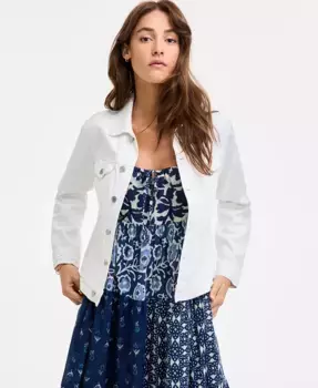 Хлопковая джинсовая куртка в стиле Trucker Lucky Brand, белый