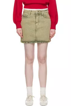 Хлопковая джинсовая мини-юбка Ami Paris, цвет laurel