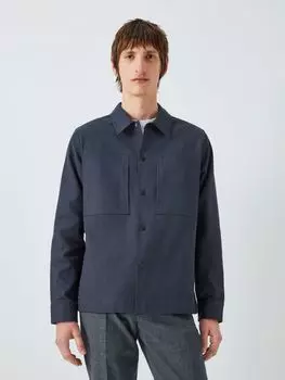 Хлопковая фактурная рубашка-стрейч Kin, шиферно-синий