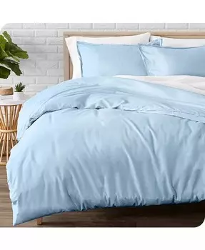 Хлопковая фланель, комплект пододеяльников полного/королевского размера Bare Home, синий