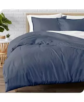 Хлопковая фланель, комплект пододеяльников полного/королевского размера Bare Home, синий