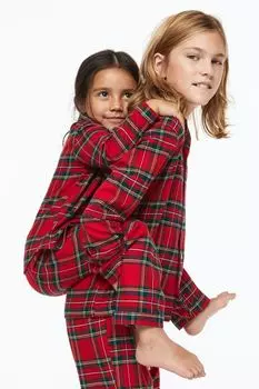 Хлопковая фланелевая пижама H&amp;M