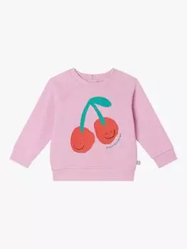 Хлопковая флисовая толстовка happy cherries Stella McCartney Kids, розовый