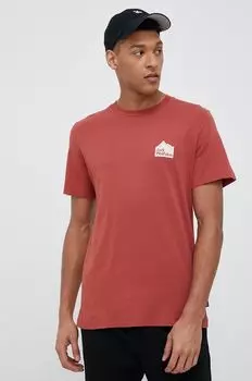 Хлопковая футболка 10 Jack Wolfskin, гранат