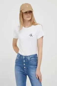 Хлопковая футболка (2 пары) Calvin Klein Jeans, розовый
