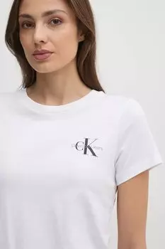 Хлопковая футболка 2 шт Calvin Klein Jeans, белый