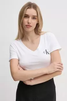 Хлопковая футболка 2 шт Calvin Klein Jeans, черный