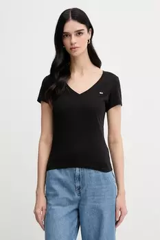 Хлопковая футболка 2 шт Tommy Jeans, черный