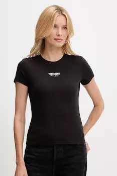 Хлопковая футболка 2 шт Tommy Jeans, черный