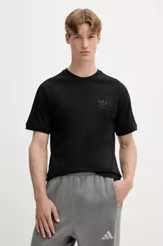 Хлопковая футболка 3-Stripes Adidas Originals, черный