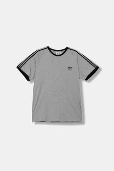 Хлопковая футболка 3-Stripes Adidas Originals, серый