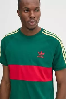 Хлопковая футболка 3S PANEL Adidas Originals, зеленый
