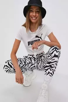 Хлопковая футболка 586774 Puma, белый