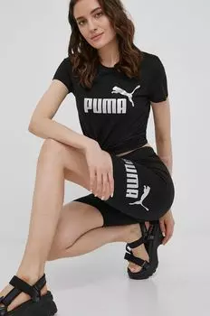 Хлопковая футболка 848303 Puma, черный