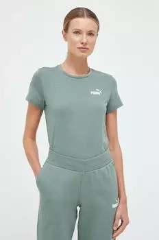 Хлопковая футболка 848331 Puma, зеленый