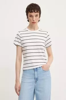 Хлопковая футболка Abercrombie & Fitch, белый