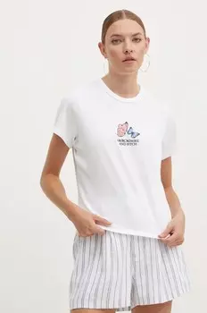 Хлопковая футболка Abercrombie & Fitch, белый