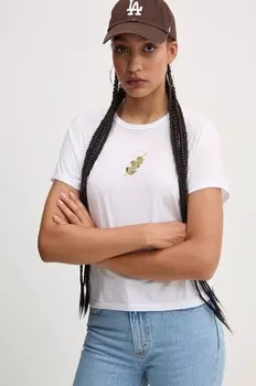 Хлопковая футболка Abercrombie & Fitch, белый