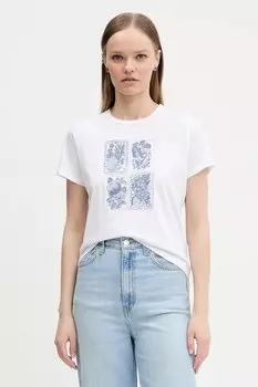 Хлопковая футболка Abercrombie & Fitch, белый