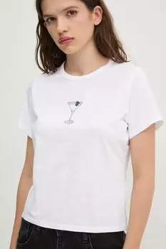 Хлопковая футболка Abercrombie & Fitch, белый