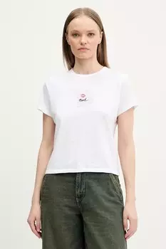 Хлопковая футболка Abercrombie & Fitch, белый