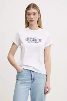 Хлопковая футболка Abercrombie & Fitch, белый