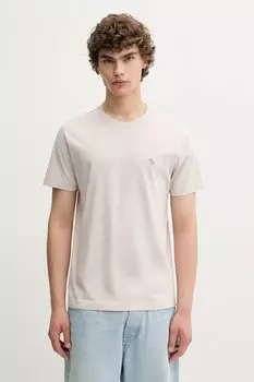 Хлопковая футболка Abercrombie & Fitch, бежевый