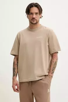 Хлопковая футболка Abercrombie & Fitch, бежевый