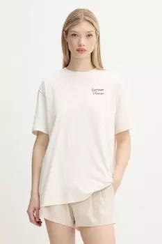 Хлопковая футболка Abercrombie & Fitch, бежевый