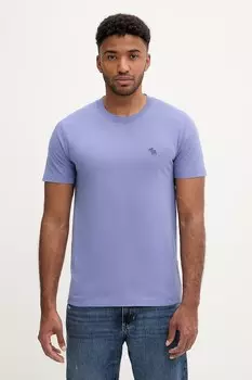 Хлопковая футболка Abercrombie & Fitch, фиолетовый