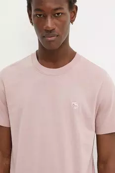 Хлопковая футболка Abercrombie & Fitch, розовый
