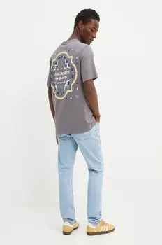 Хлопковая футболка Abercrombie & Fitch, серый