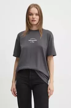 Хлопковая футболка Abercrombie & Fitch, серый