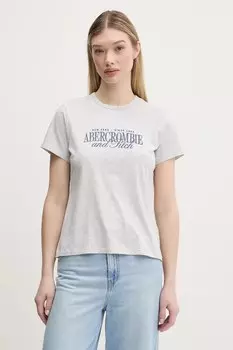 Хлопковая футболка Abercrombie & Fitch, серый