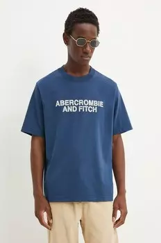 Хлопковая футболка Abercrombie & Fitch, синий