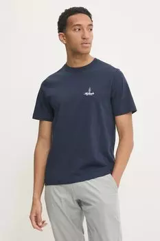 Хлопковая футболка Abercrombie & Fitch, темно-синий