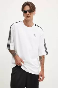 Хлопковая футболка Adicolor Adidas Originals, белый