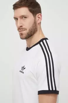 Хлопковая футболка Adicolor Classics с 3 полосками adidas Originals, белый