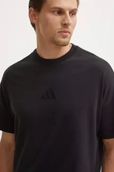 Хлопковая футболка adidas All SZN, черный